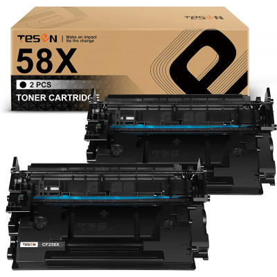 TESEN HP 58X CF258X【with Chips】 Remanufactured Toner Cartridge Black 2 Packs